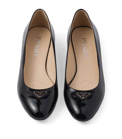 prada black patent ballet flats